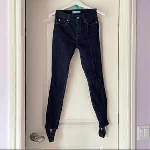 7 For All Mankind dark ankle skinny with stirrup